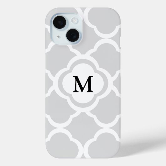Elegant monogram grijs patroon Case-Mate iPhone case (Achterkant)