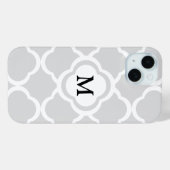 Elegant monogram grijs patroon Case-Mate iPhone case (Achterkant (horizontaal))