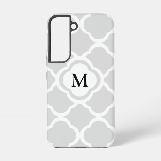 Elegant Monogram Grijs Samsung Galaxy Hoesje (Achterkant)