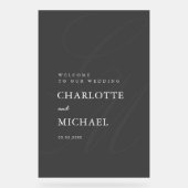 Elegant, Monogram, Grijs, Transparant, Huwelijk Acryl Bord (Voorkant)