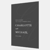 Elegant, Monogram, Grijs, Transparant, Huwelijk Acryl Bord (Hoek)