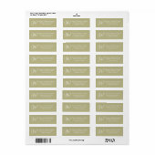 Elegant Monogram groen aangepast retouradres Etiket (Full Sheet)