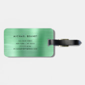 Elegant monogram groen bagagelabel (Achterkant horizontaal)