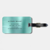 Elegant monogram groen bagagelabel (Achterkant horizontaal)