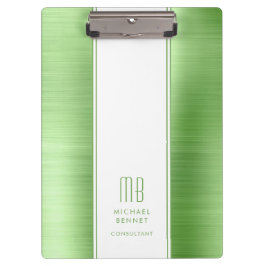Elegant monogram groen bedrijf klembord