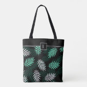 Elegant Monogram Groen Botanisch Patroon Tote Bag (Achterkant)