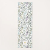 Elegant Monogram Groen Botanisch Waterverf Yogamat (Voorkant)