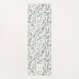 Elegant Monogram Groen Botanisch Waterverf Yogamat