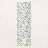 Elegant Monogram Groen Botanisch Waterverf Yogamat (Achterkant)