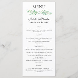 Elegant Monogram Groen Bruiloft Menu