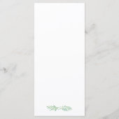 Elegant Monogram Groen Bruiloft Menu (Achterkant)