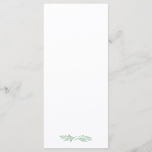 Elegant Monogram Groen Bruiloft Menu (Achterkant)