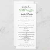 Elegant Monogram Groen Bruiloft Menu (Voorkant / Achterkant)