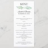 Elegant Monogram Groen Bruiloft Menu (Voorkant)
