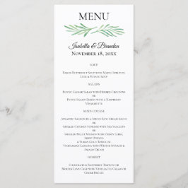 Elegant Monogram Groen Bruiloft Menu