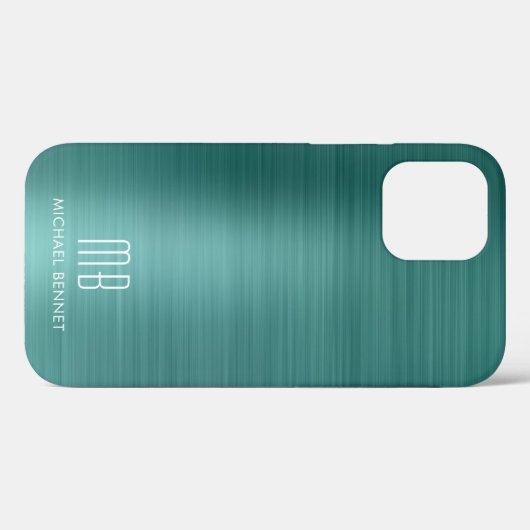Elegant monogram groen Case-Mate iPhone case (Achterkant (horizontaal))