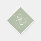 Elegant Monogram Groen Huwelijk Servet (Hoek)