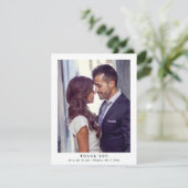 Elegant monogram groen laat bruiloft foto bedankkaart (Staand voorkant)