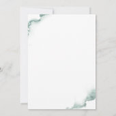 Elegant Monogram, Groen, Sage Waterverf Bruiloft Kaart (Achterkant)