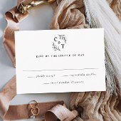 Elegant monogram groen verlaat bruiloft RSVP kaartje