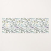 Elegant Monogram Groene Botanische Waterverf Yogamat (Voorkant (horizontaal))