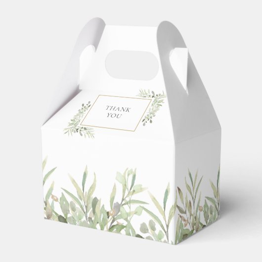 Elegant Monogram Groene Huwelijksdecoratie Bedankdoosjes (Achterkant)