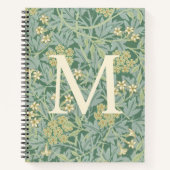 Elegant Monogram Groene Jasmin Bloem Notitieboek (Voorkant)