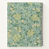 Elegant Monogram Groene Jasmin Bloem Notitieboek (Achterkant)