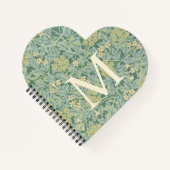Elegant Monogram Groene Jasmin Bloem Notitieboek (Voorkant)