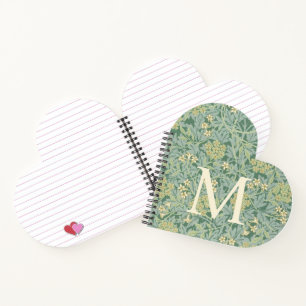 Elegant Monogram Groene Jasmin Bloem Notitieboek