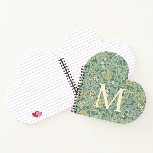 Elegant Monogram Groene Jasmin Bloem Notitieboek (Binnen)
