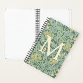 Elegant Monogram Groene Jasmin Bloemig Notitieboek (Binnen)