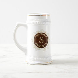 Elegant monogram Groomsmen Bierpul
