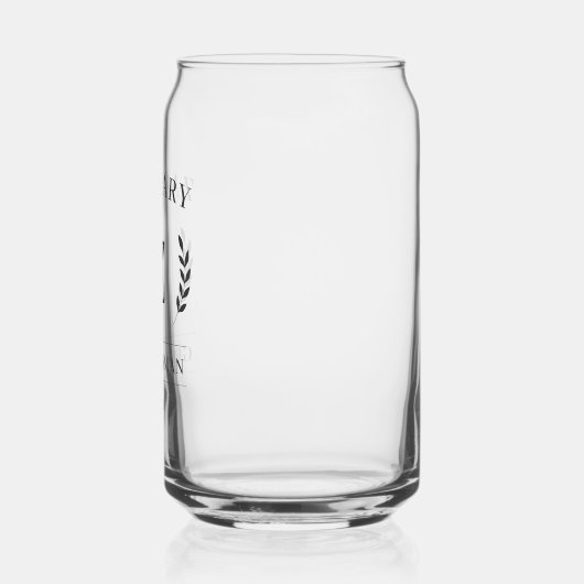 Elegant Monogram Groomsmen Gift Bruiloft Bier Blikvorm Glas (Links)