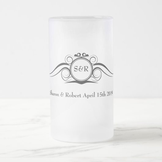 Elegant Monogram Groomsmen Gift Mok (Center)