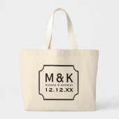 Elegant Monogram Grote Bruiloft Canvas tas (Voorkant)