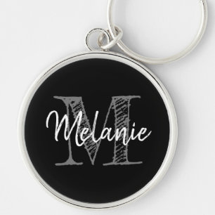 Elegant  monogram grote premie typografie sleutelhanger