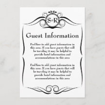 Elegant Monogram Guest-informatiekaart