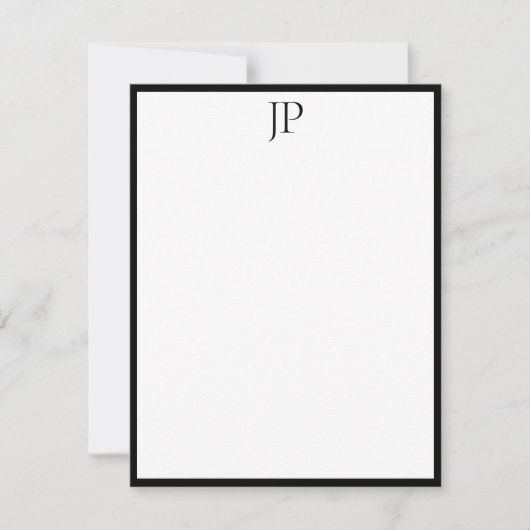 Elegant Monogram Handgeschreven Script Text Classi Notitiekaartje (Voorkant)