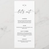 Elegant Monogram Handschrift Trouwdiner Menu (Voorkant)