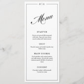 Elegant Monogram Handschrift Trouwdiner Menu (Voorkant)