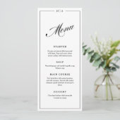 Elegant Monogram Handschrift Trouwdiner Menu (Staand voorkant)