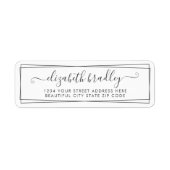 Elegant Monogram Handtekening Zwart wit adres Etiket (Voorkant)
