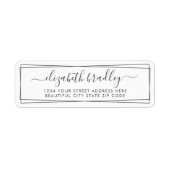 Elegant Monogram Handtekening Zwarte Grens Adres Etiket (Voorkant)