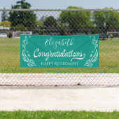 Elegant Monogram Happy Retirement Blue Spandoek (Insitu)