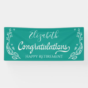 Elegant Monogram Happy Retirement Blue Spandoek