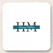 Elegant monogram hard plastisch Onderzetter (Voorkant)