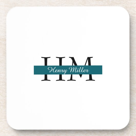 Elegant monogram hard plastisch Onderzetter (Voorkant)