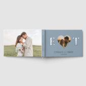 Elegant Monogram Hart Blauw Trouwen Gastboek Gastenboek (Volledig)