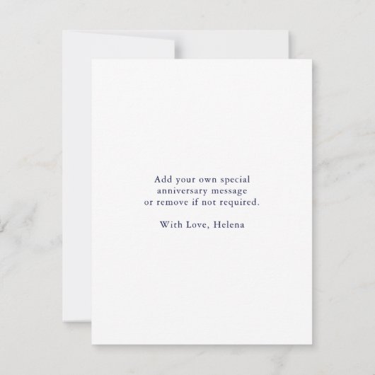 Elegant Monogram Hart Gelukkig Jubileum Kaart (Achterkant)